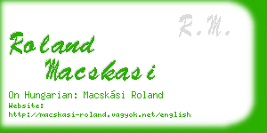 roland macskasi business card