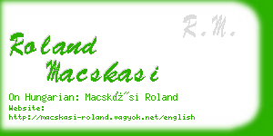 roland macskasi business card